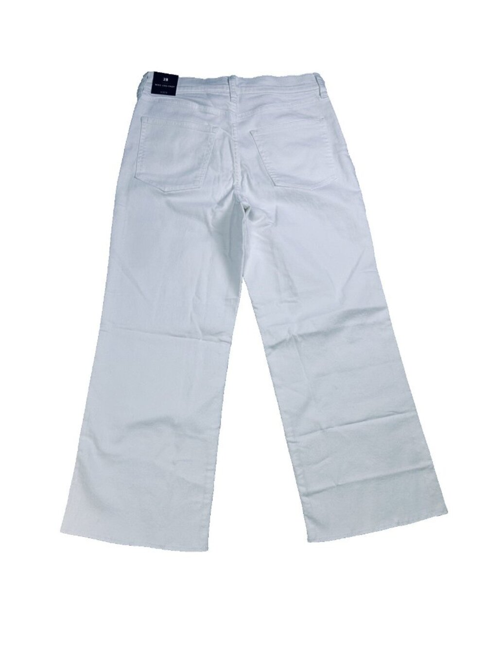 J.Crew The Wide-Leg Cropped Jean White 28 High Rise Stretch Raw Hem Denim NWT - Picture 6 of 13